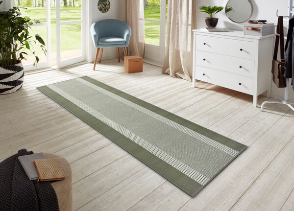 Hanse Home, Běhoun Basic 105487 Green, 80x200, zelená, chodba / předsíň