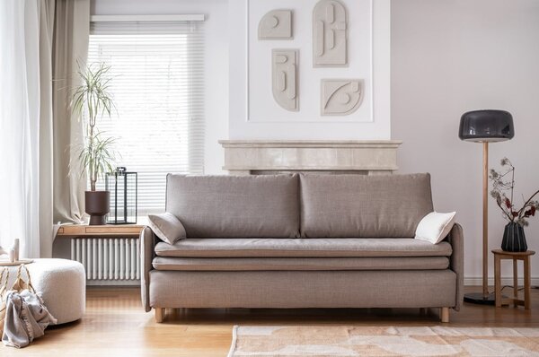 Světle hnědá rozkládací pohovka 207 cm Simon – Miuform