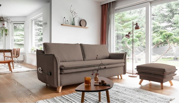 Světle hnědá rozkládací pohovka 225 cm Charming Charlie – Miuform
