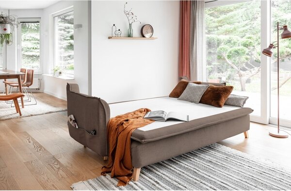 Světle hnědá rozkládací pohovka 225 cm Charming Charlie – Miuform