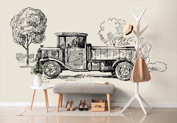 Tapeta nákladní automobil v retro provedení