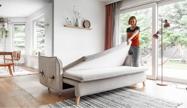 Krémová rozkládací pohovka 225 cm Charming Charlie – Miuform