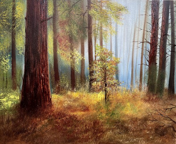Ručně malovaný obraz od Tanja Frost - "Séria Podzim - farebný pozdrav", rozměr: 60 x 50 cm