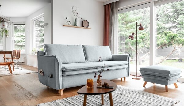 Světle šedá rozkládací pohovka 225 cm Charming Charlie – Miuform
