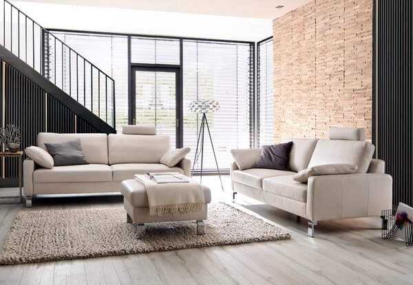 TŘÍMÍSTNÁ POHOVKA, béžová, pravá kůže Pure Home Lifestyle - Pohovky