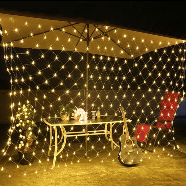 Venkovní světelná síť, 3m*1,5m, 300 LED, teplá bílá