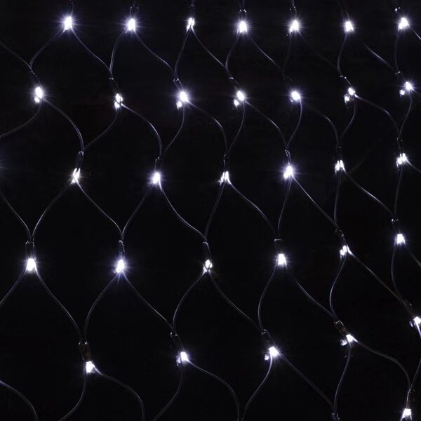 Venkovní světelná síť, 3m*1,5m, 300 LED, studená bílá