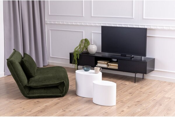 Černý TV stolek v dekoru jasanu 180x44,5 cm Angus – Actona