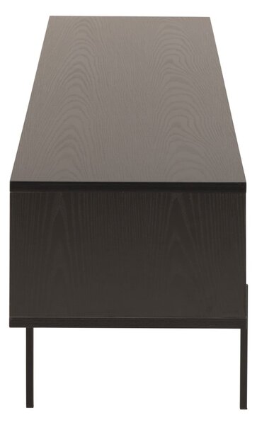 Černý TV stolek v dekoru jasanu 180x44,5 cm Angus – Actona