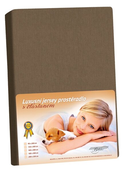 BELLATEX Jersey LUX Hnědá 90x200 cm