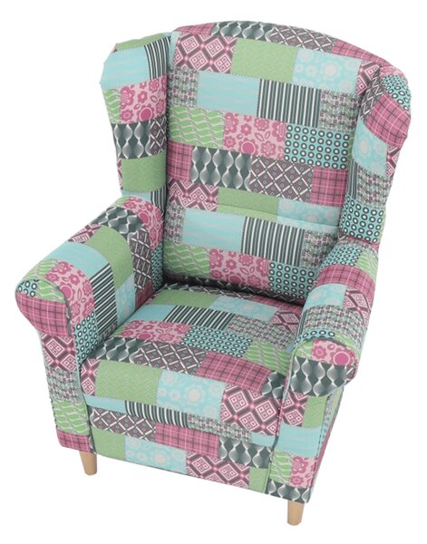 Křeslo ušák Chicory patchwork M1