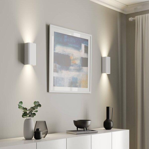 Nowodvorski Lighting Nástěnné světlo Bergen up & down, bílé, stmívatelný, Bílá / opál, Obývací pokoj / jídelna, kov, Moderní