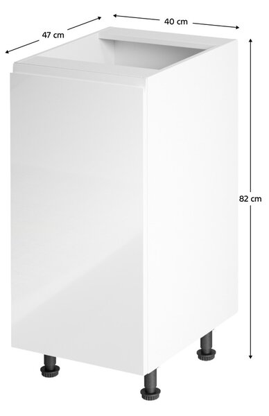 Dolní kuchyňská skříňka D40 Aurellia (bílá + lesk bílý) (L)