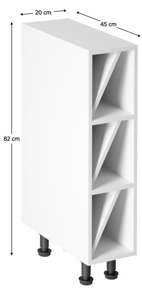 Dolní kuchyňský regál D20W Aurellia (bílý lesk)