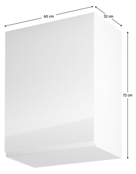 Horní kuchyňská skříňka G601F Aurellia (bílá + lesk bílý) (L)