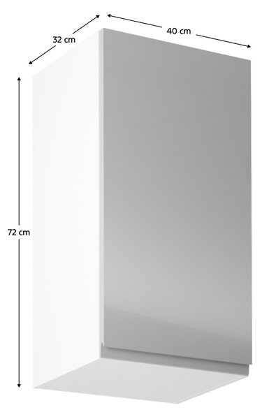 Horní kuchyňská skříňka G40 Aurellia (bílá + lesk šedý) (P)