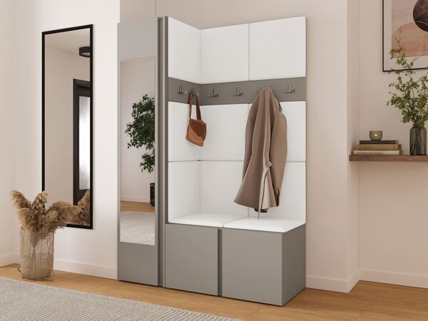 Předsíň Tavasz X, Barva: kašmír, Barva látek:: ekokůže Soft 017 (bíla) 5903211469848