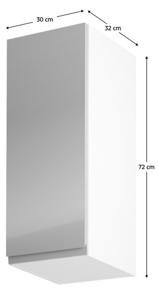 Horní kuchyňská skříňka G30 Aurellia (bílá + lesk šedý) (L)