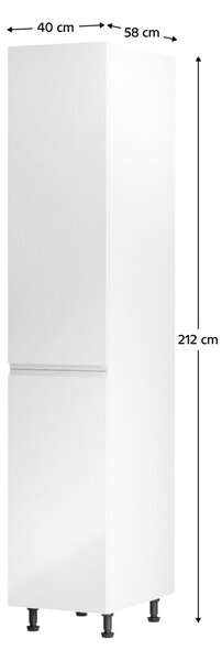 Potravinová kuchyňská skříňka D40SP Aurellia (bílá + lesk bílý) (L)