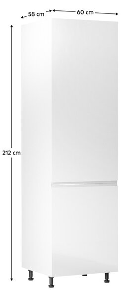 Potravinová kuchyňská skříňka D60R Aurellia (bílá + lesk bílý) (P)