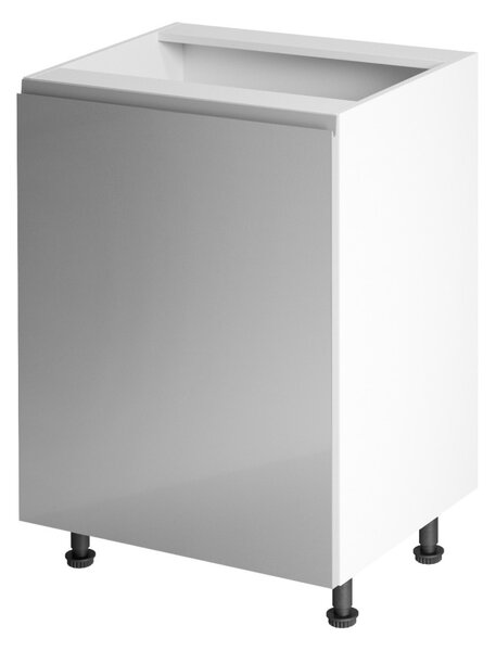 Dolní kuchyňská skříňka D601F Aurellia (bílá + lesk šedý) (L)
