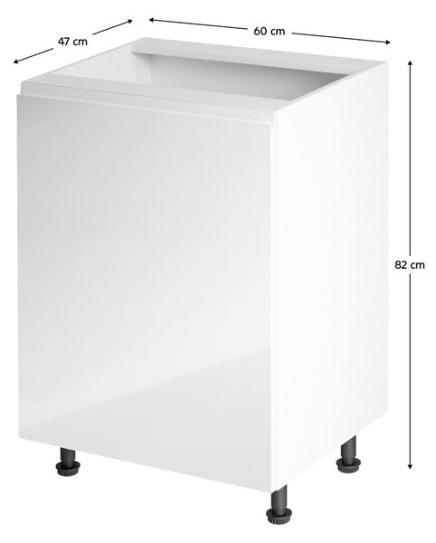Dolní kuchyňská skříňka D601F Aurellia (bílá + lesk bílý) (L)