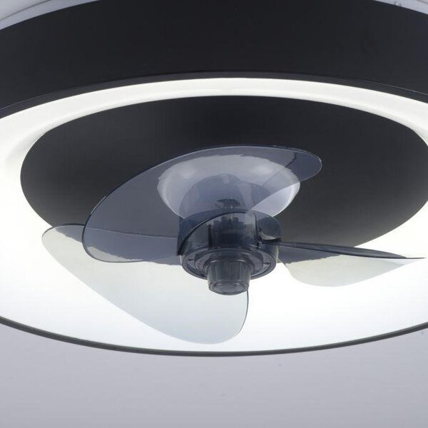 LD 14644-18 LED stropní svítidlo s ventilátorem černé, časovač, stmívatelné paměťová funkce, 2700-5000K - JUST LIGHT