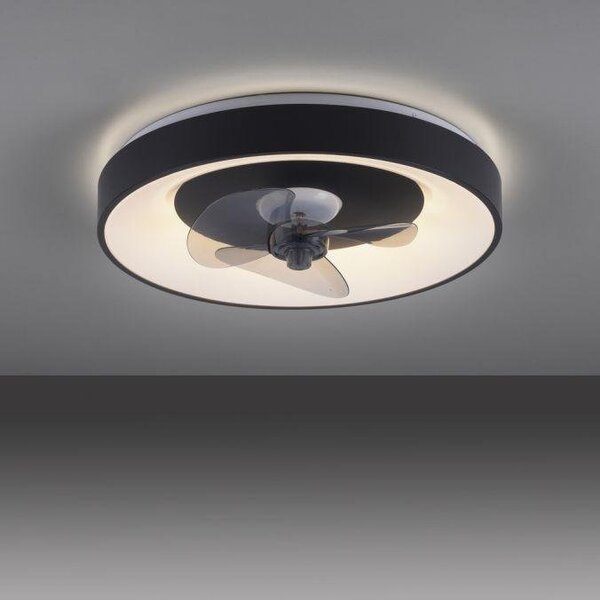 LD 14644-18 LED stropní svítidlo s ventilátorem černé, časovač, stmívatelné paměťová funkce, 2700-5000K - JUST LIGHT