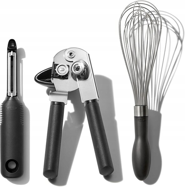 SADA KUCHYŇSKÉHO NÁŘADÍ OXO GOOD GRIPS - METLIČKA, OTVÍRÁK, ŠKRABKA