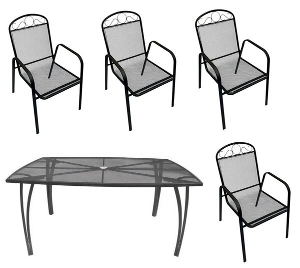 VerDesign BABU zahradní set 4+1, černý antracit