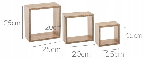 Regál 5five Simply Smart 25 cm x 25 cm x 9 cm dub přírodní