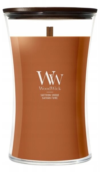 Woodwick Saffron Smoke vonná svíčka s dřevěným knotem 610 g