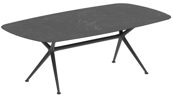 Royal Botania Jídelní stůl Exes, Royal Botania, 220x120x75 cm, rám hliník anthracite, deska keramika černá