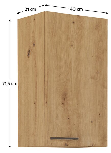Horní kuchyňská skříňka Meriel 40 G-72 1F (dub artisan)
