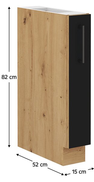 Dolní kuchyňská skříňka Meriel 15 D CARGO (černá + dub artisan)
