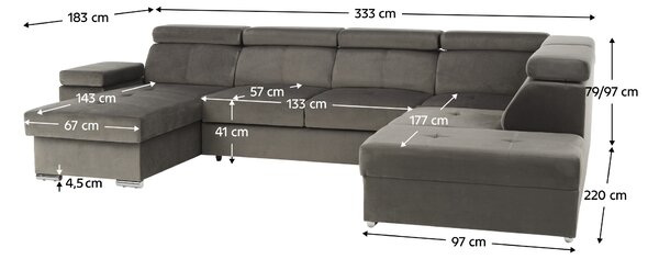 Sedací souprava Lamour (šedohnědá) (L)