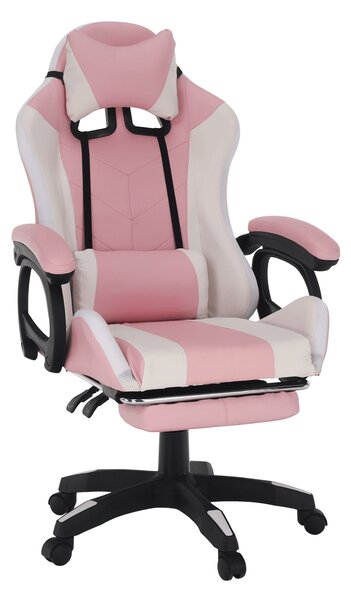 Kancelářské křeslo Juventa (s RGB LED osvícením) (růžová + bílá)