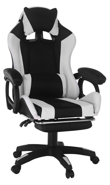 Kancelářské křeslo Juventa (s RGB LED osvícením) (černá + bílá)