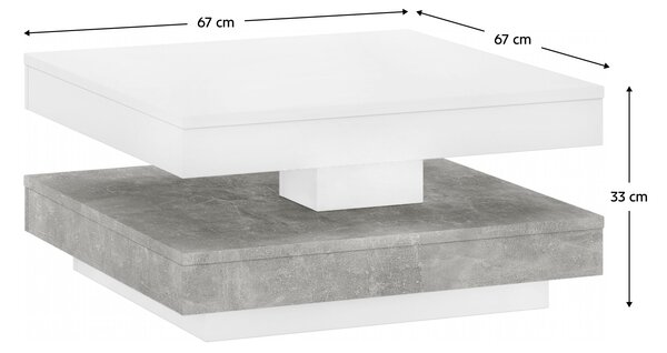 Konferenční stolek MANDA (bílá + beton)