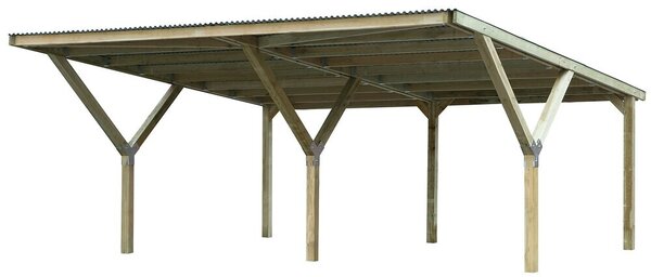 WEKA Dřevěný přístřešek na auto Y 612 (5,9x6 m)