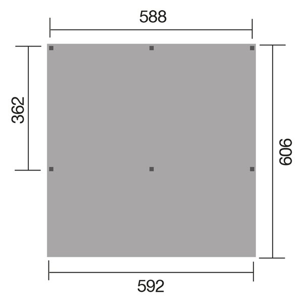 WEKA Dřevěný přístřešek na auto Y 612 (5,9x6 m)
