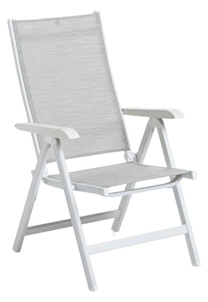 KETTLER BASIC PLUS polohovací, hliníkové křeslo - bílá / světle šedá