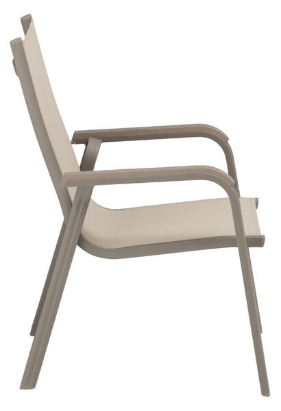 KETTLER BASIC PLUS stohovatelné, hliníkové křeslo - taupe / béžová