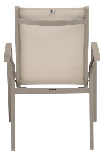 KETTLER BASIC PLUS stohovatelné, hliníkové křeslo - taupe / béžová