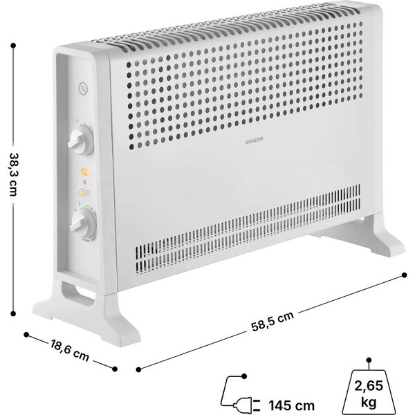 Konvektorový radiátor Sencor 2000 W bílý