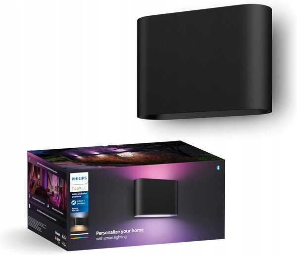 Nástěnné svítidlo Philips Hue Dymera černé obdélníkové LED 1020 lm RGBW