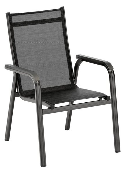 KETTLER BASIC PLUS stohovatelné, hliníkové křeslo - antracit / antracit