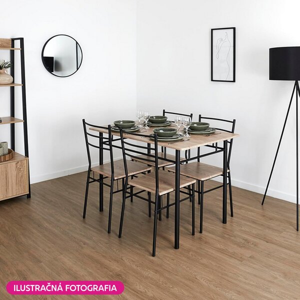 Jídelní set Metabolicas (dub sonoma + černá) (pro 4 osoby)