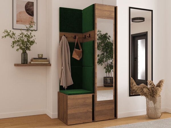Předsíň Tavasz XXV, Barva: ořech warmia / ořech warmia + černá, Barva látek:: Polo 889 5903211548284