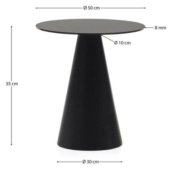 Kulatý odkládací stolek se skleněnou deskou ø 50 cm Wilshire – Kave Home
